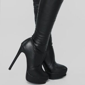 Black Leather Women's Boots